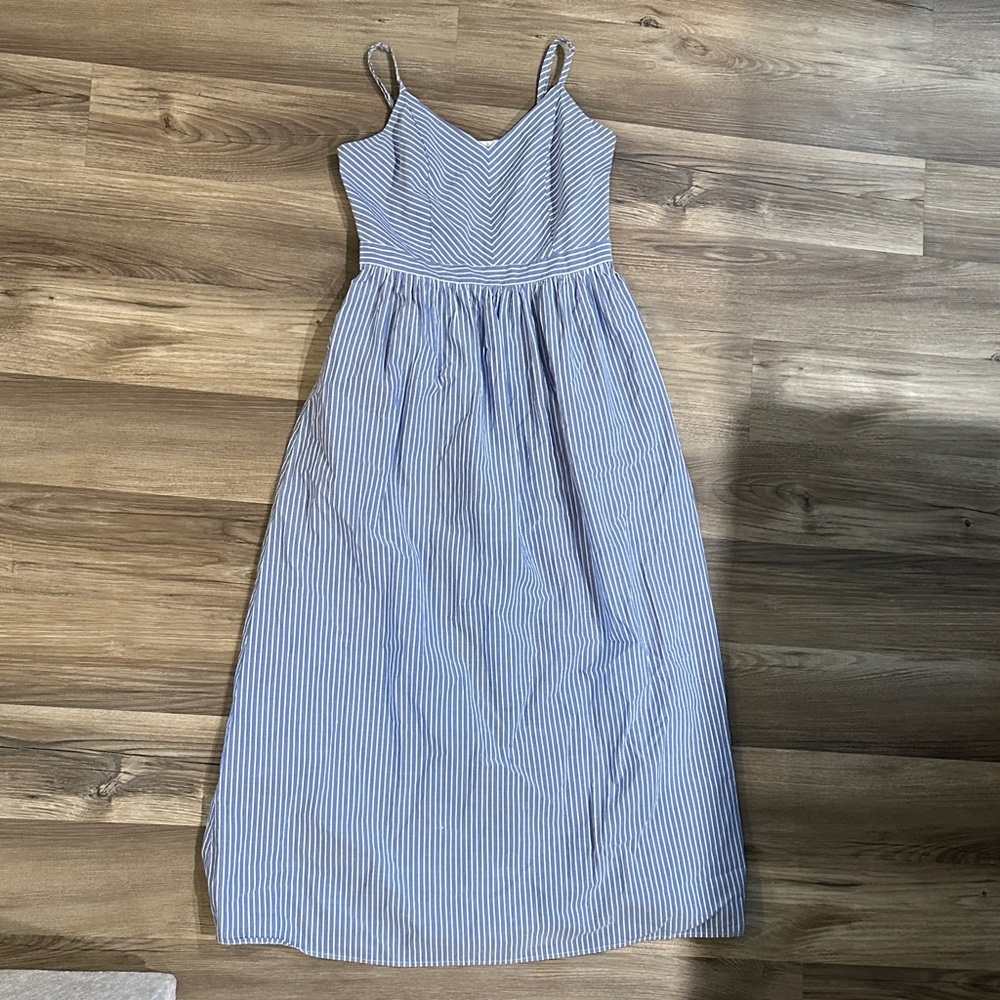 Loft Blue and White Striped Maxi Dress Size Small - Picture 1 of 3